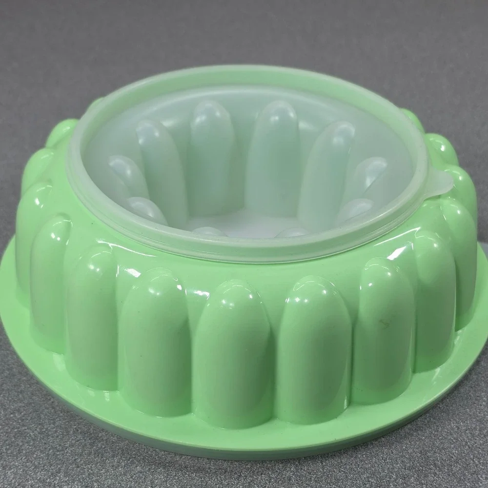 Tupperware Jel-Ring Mold Mint Green Excellent Fluted 3 Piece Set